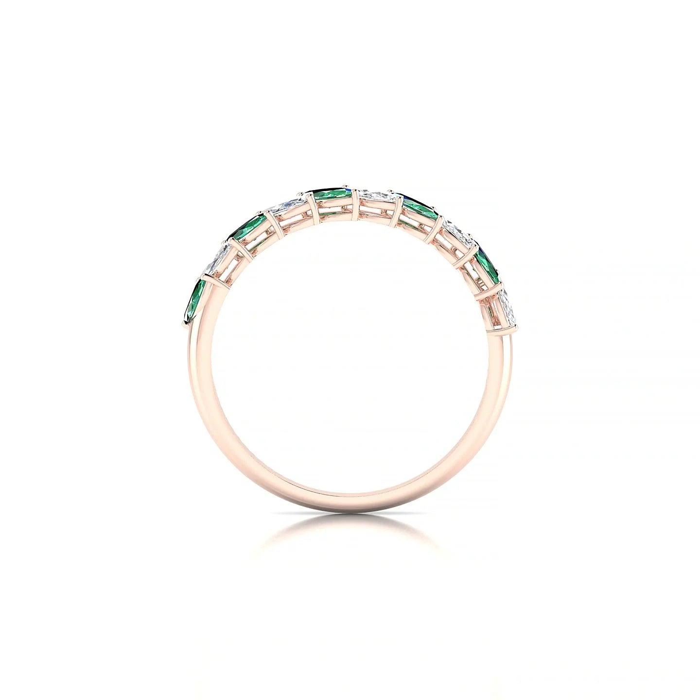 Virtue | 18k Rose Gold 4 x 2 mm Marquise Emerald & Diamond Ring