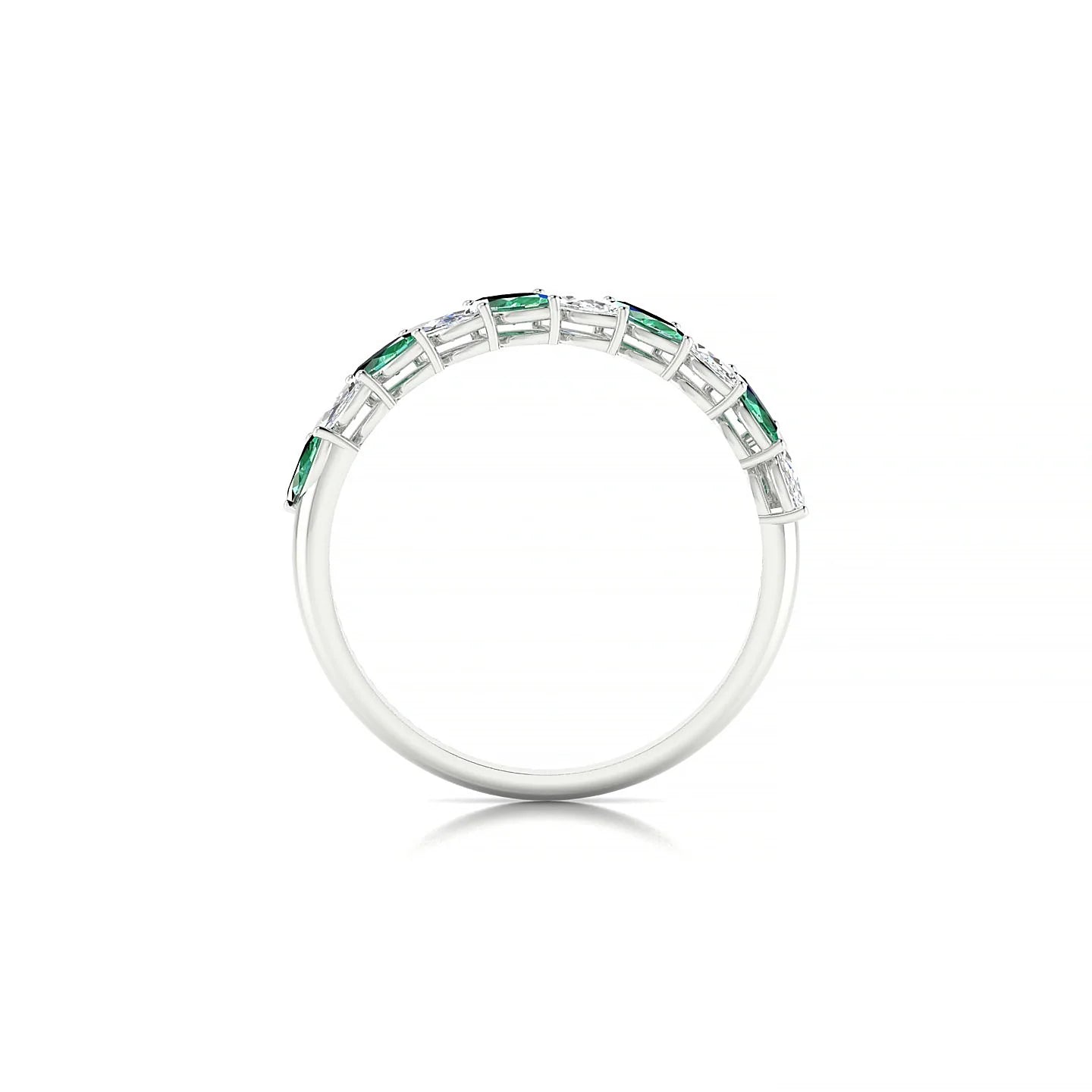 Virtue | 18k White Gold 4 x 2 mm Marquise Emerald & Diamond Ring
