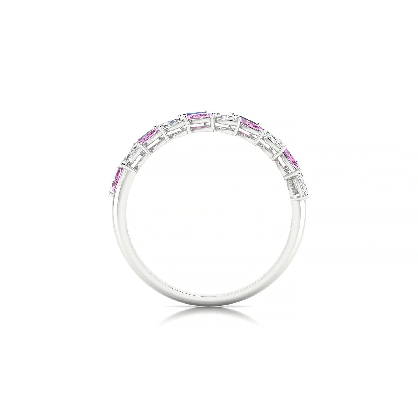 Virtue | 18k White Gold 4 x 2 mm Marquise Pink Sapphire & Diamond Ring