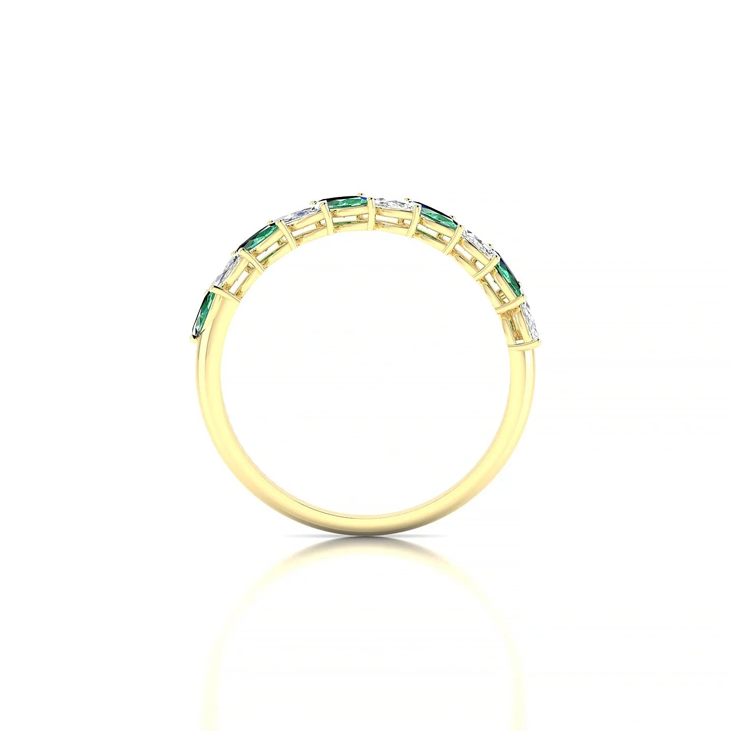 Virtue | 18k Yellow Gold 4 x 2 mm Marquise Emerald & Diamond Ring