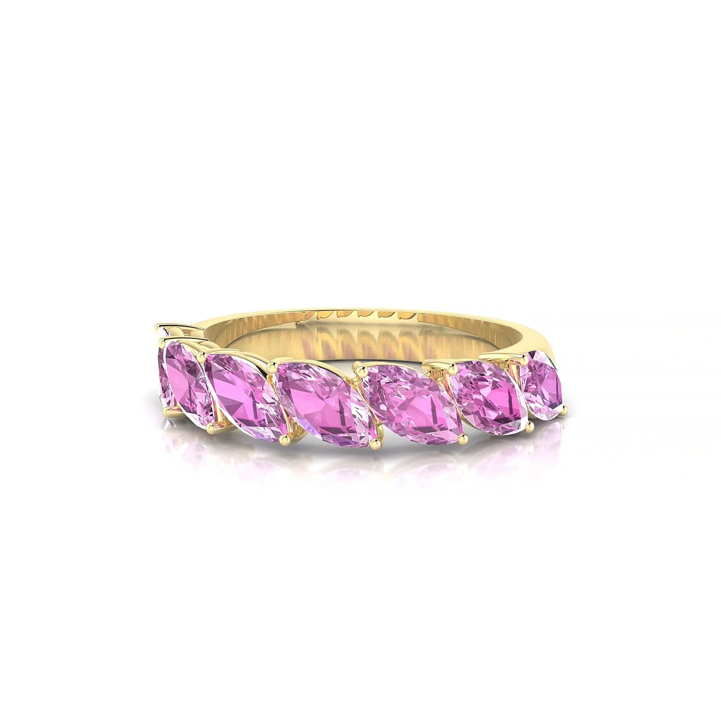Virtue | 18k Yellow Gold 6 x 3 mm Marquise Pink Sapphire Ring