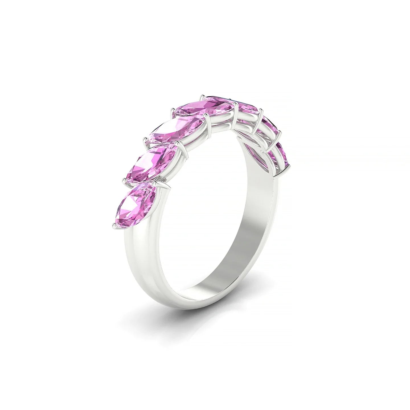 Virtue | 18k White Gold 6 x 3 mm Marquise Pink Sapphire Ring