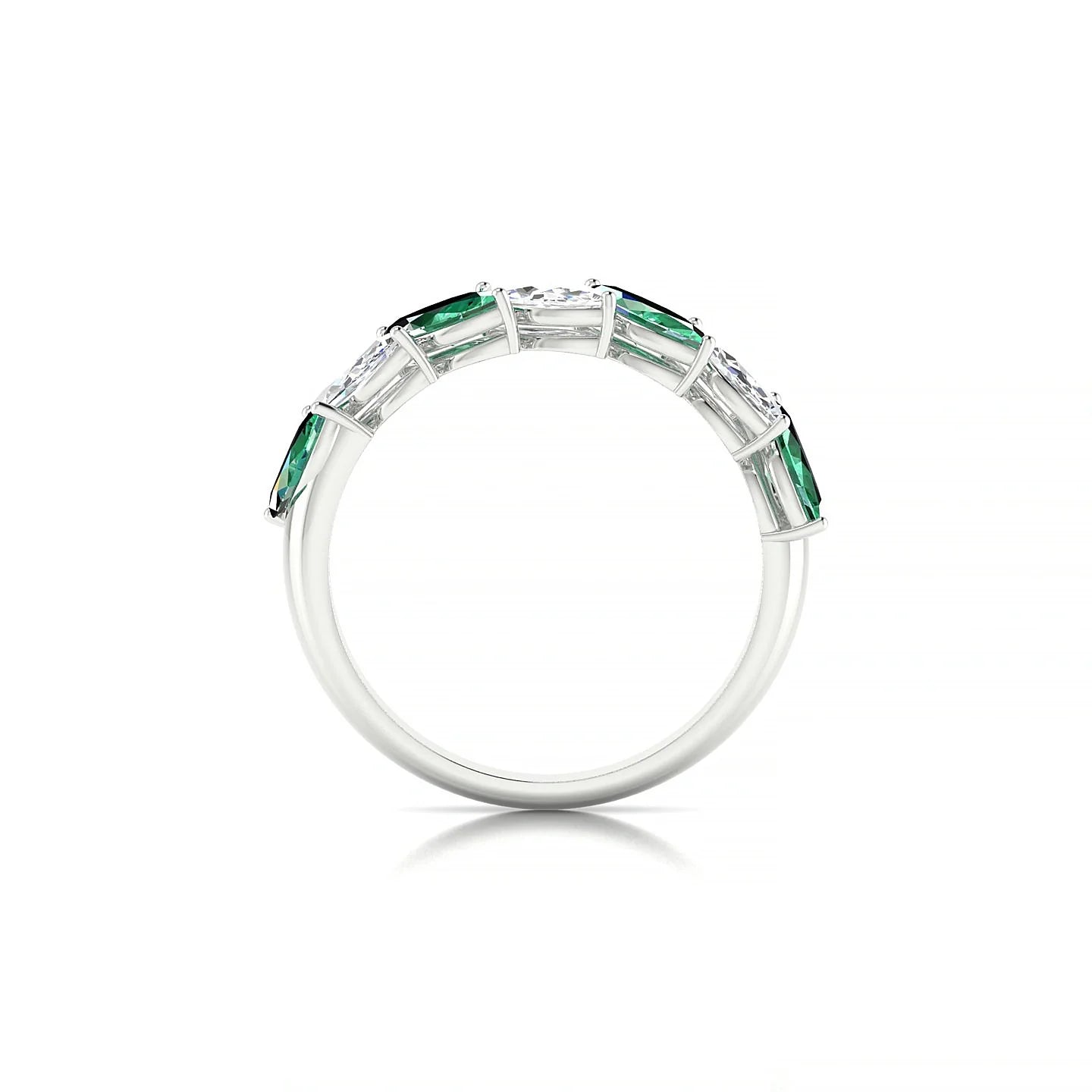 Virtue | 18k White Gold 6 x 3 mm Marquise Emerald & Diamond Ring