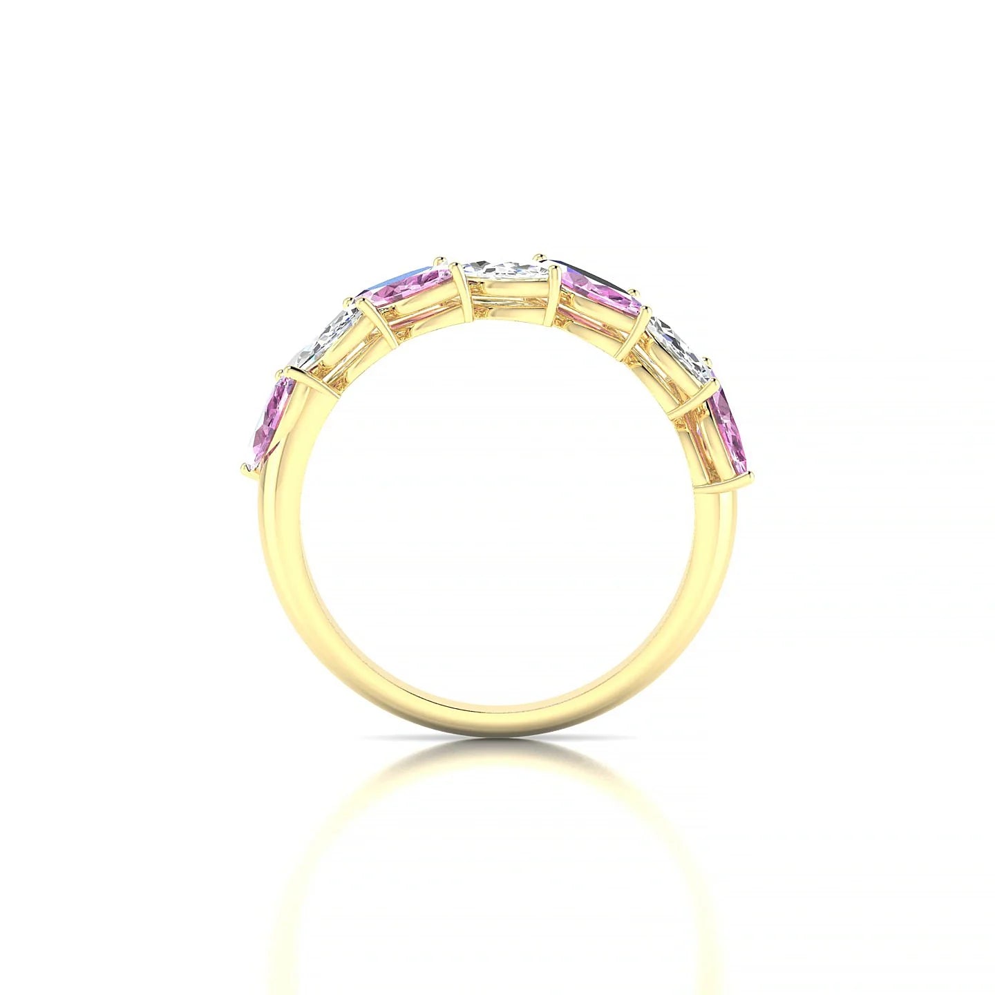 Virtue | 18k Yellow Gold 6 x 3 mm Marquise Pink Sapphire & Diamond Ring