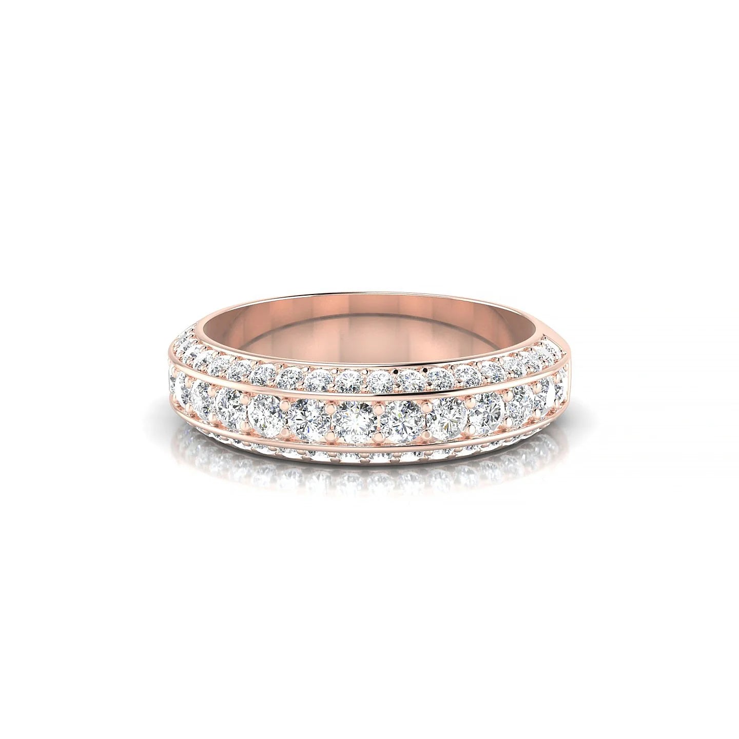 Vista | 18k Rose Gold 2 mm Round Diamond Ring