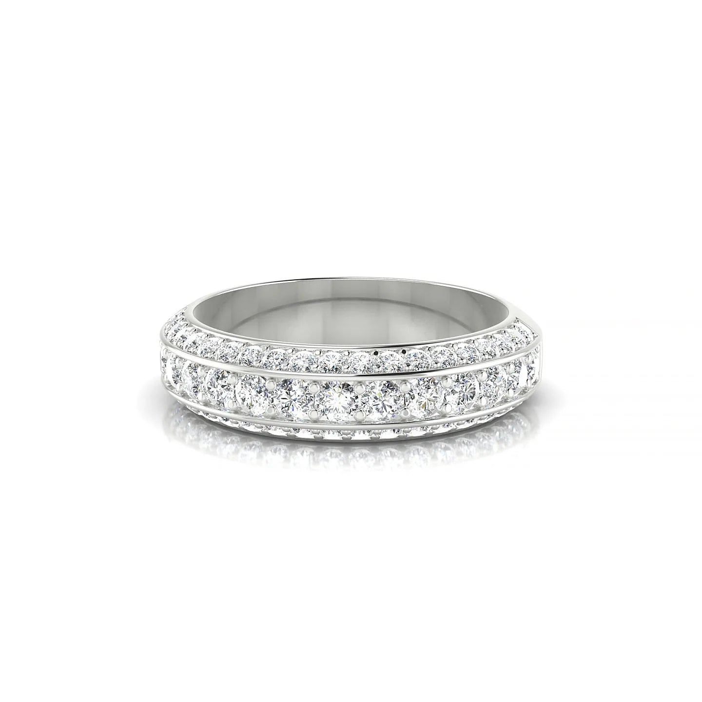Vista | 18k White Gold 2 mm Round Diamond Ring