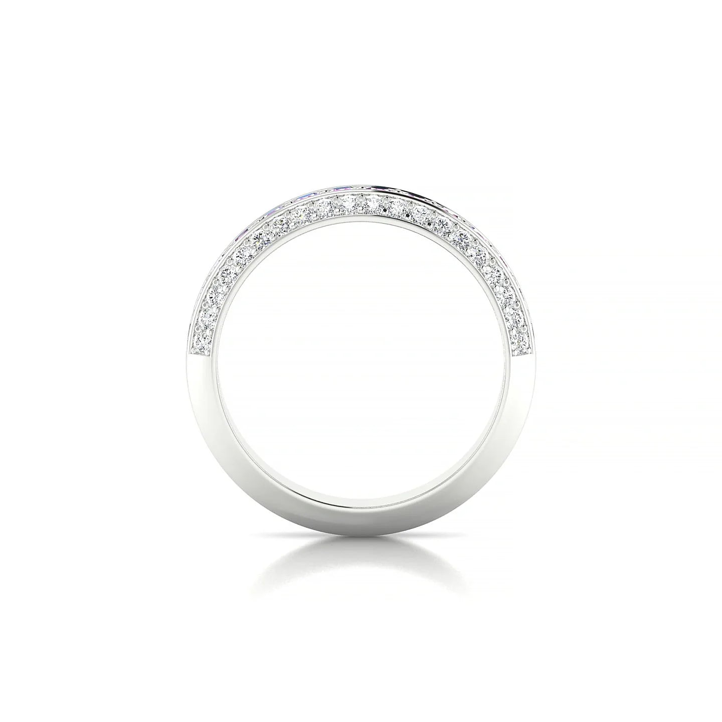 Vista | 18k White Gold 2 mm Round Pink Sapphire Ring