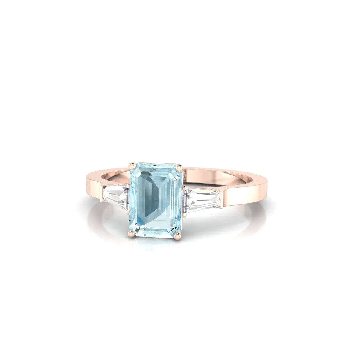 Vow | 18k Rose Gold 7 x 5 mm Emerald Aquamarine Ring