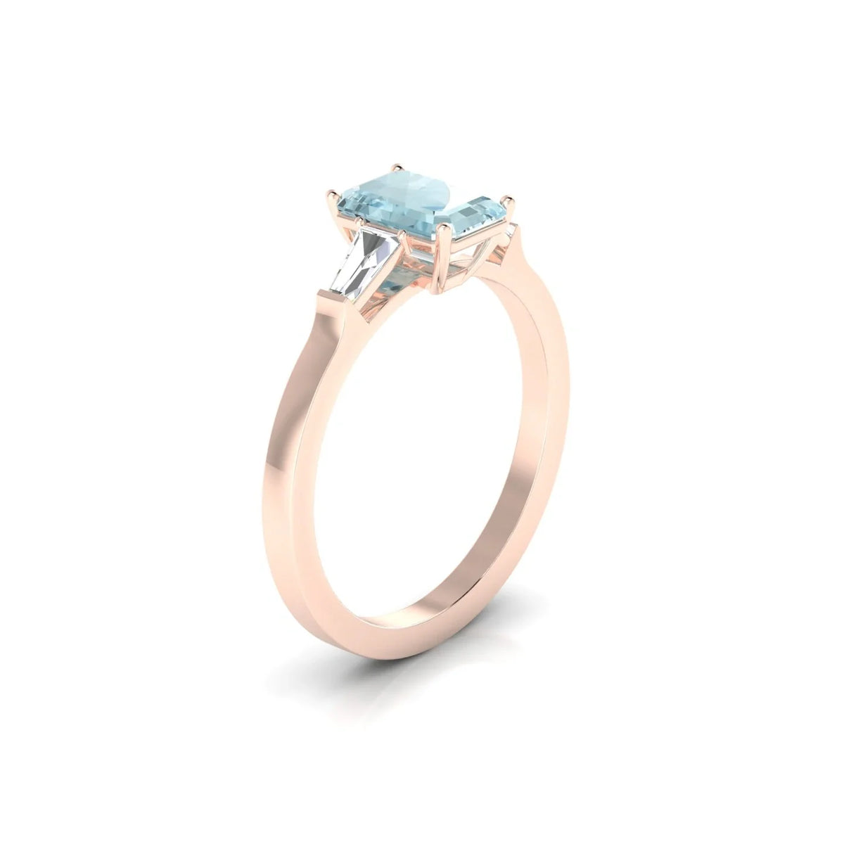 Vow | 18k Rose Gold 7 x 5 mm Emerald Aquamarine Ring