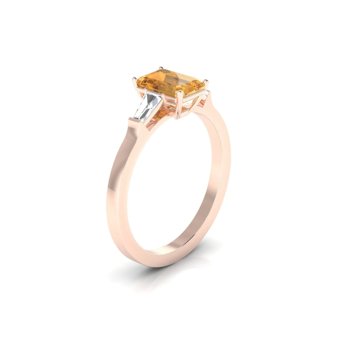 Vow | 18k Rose Gold 7 x 5 mm Emerald Citrine Ring