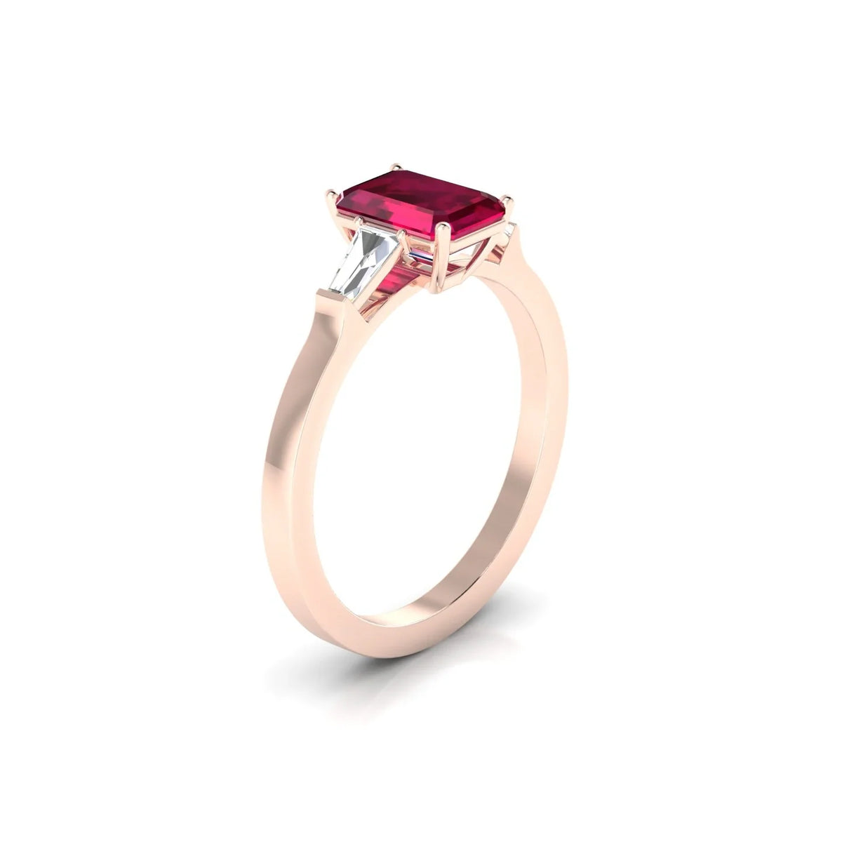 Vow | 18k Rose Gold 7 x 5 mm Emerald Ruby Ring