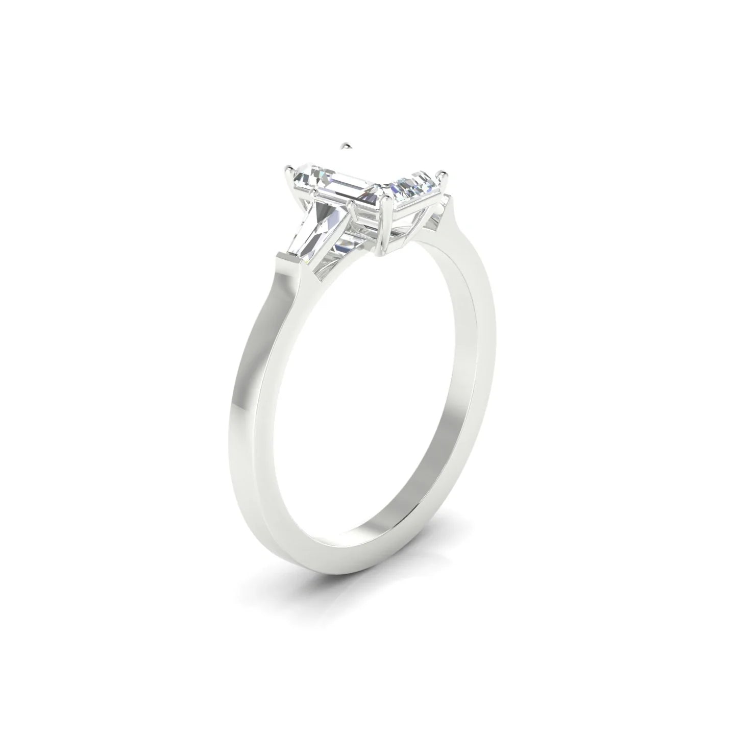 Vow | 18k White Gold 7 x 5 mm Emerald Diamond Ring