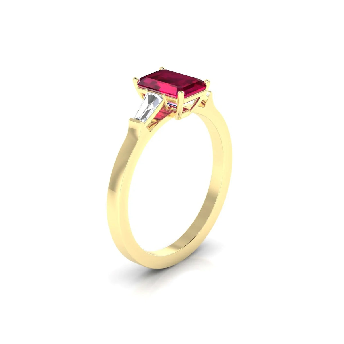 Vow | 18k Yellow Gold 7 x 5 mm Emerald Ruby Ring