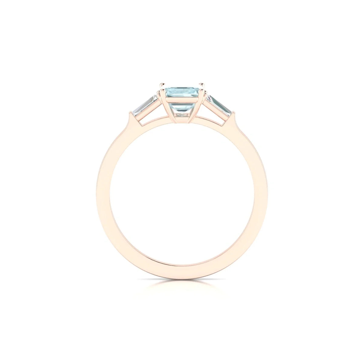 Vow | 18k Rose Gold 7 x 5 mm Emerald Aquamarine Ring