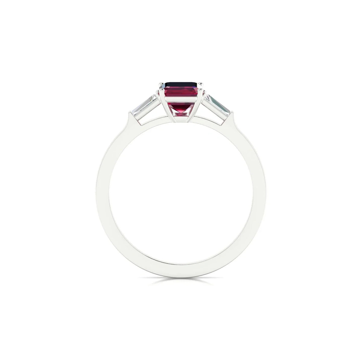 Vow | 18k White Gold 7 x 5 mm Emerald Ruby Ring