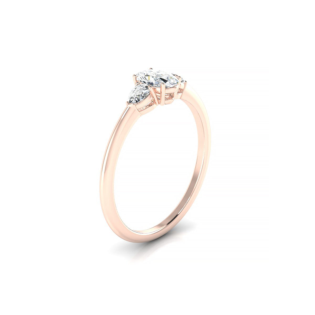 Water | 18k Rose Gold 6 x 4 mm Oval Diamond Ring