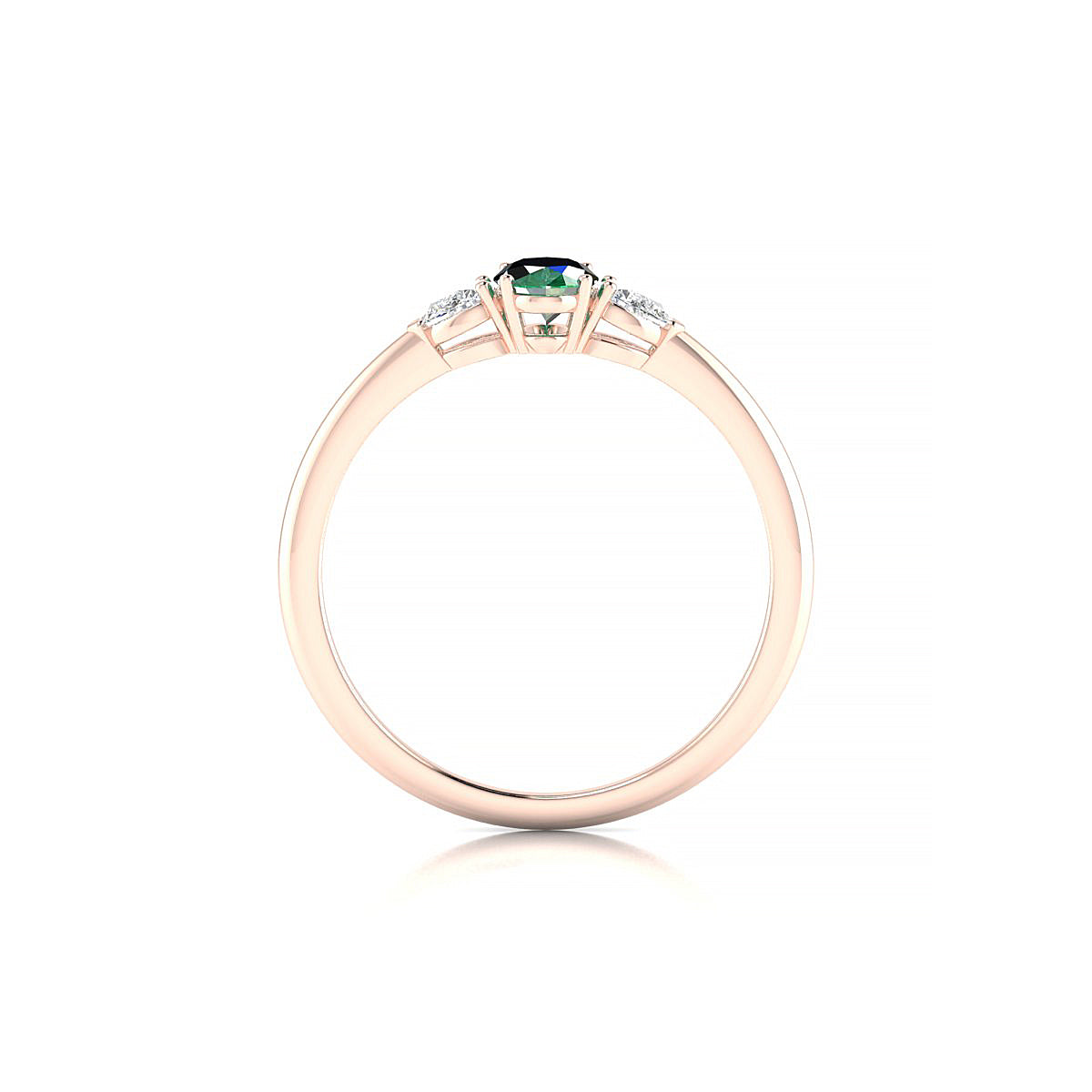 Water | 18k Rose Gold 6 x 4 mm Oval Emerald Ring