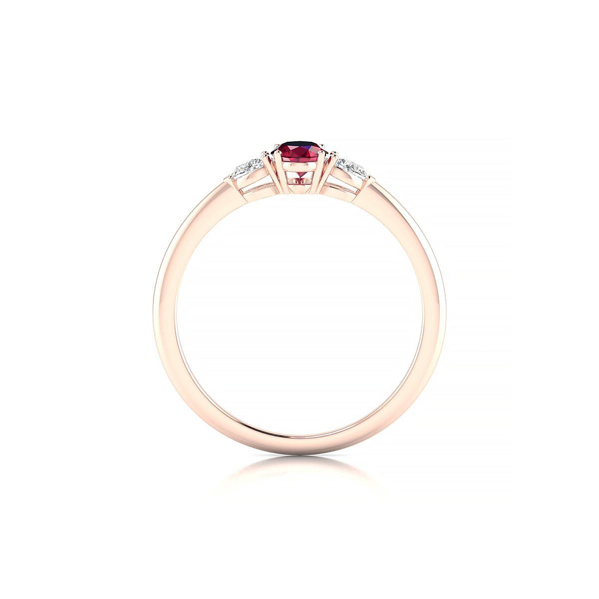 Water | 18k Rose Gold 6 x 4 mm Oval Ruby Ring