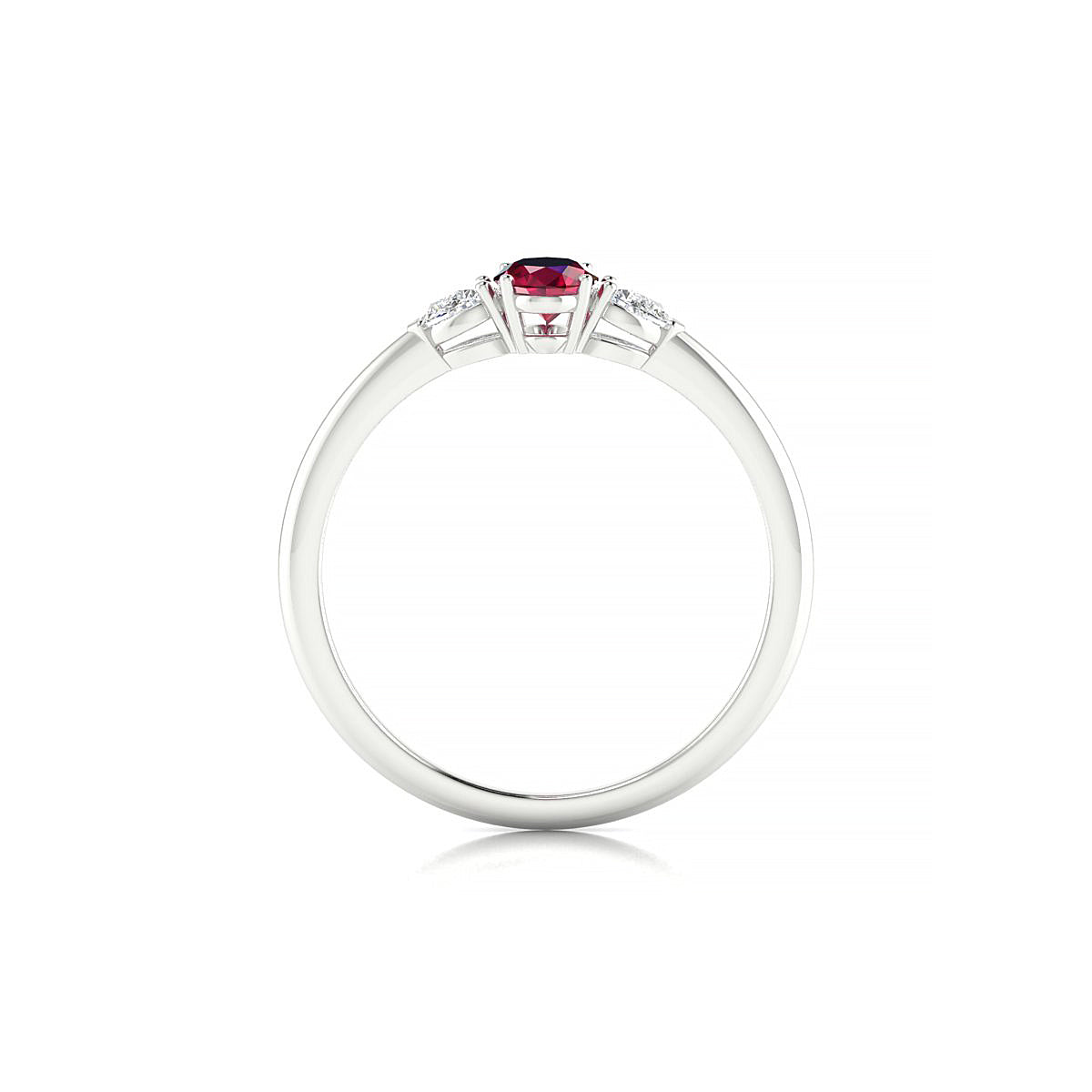 Water | 18k White Gold 6 x 4 mm Oval Ruby Ring