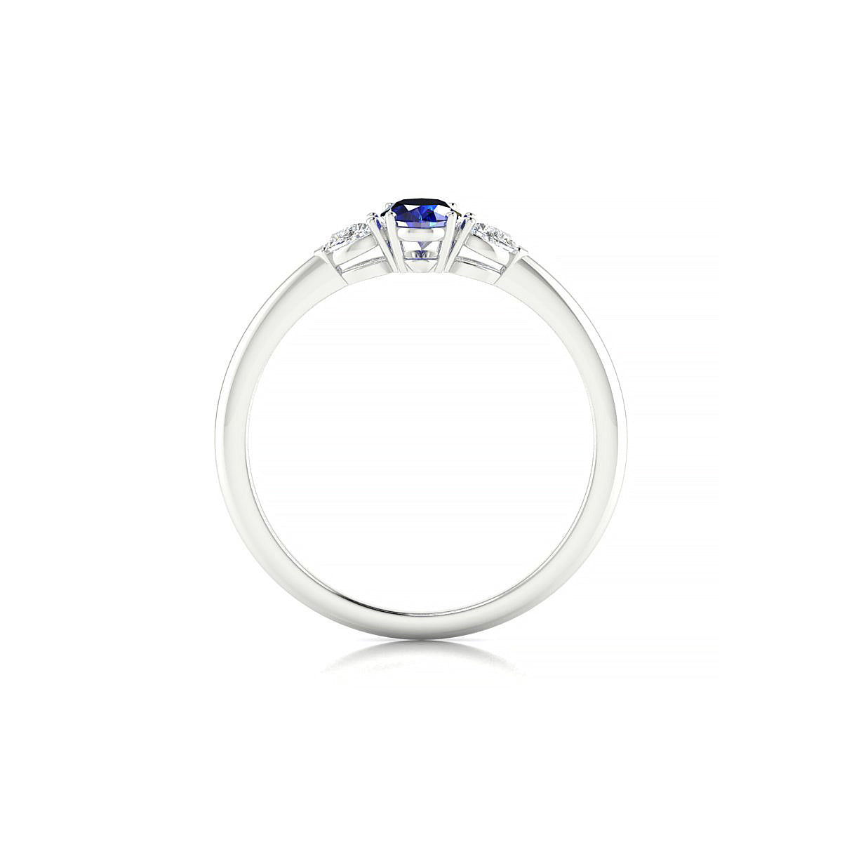 Water | 18k White Gold 6 x 4 mm Oval Sapphire Ring