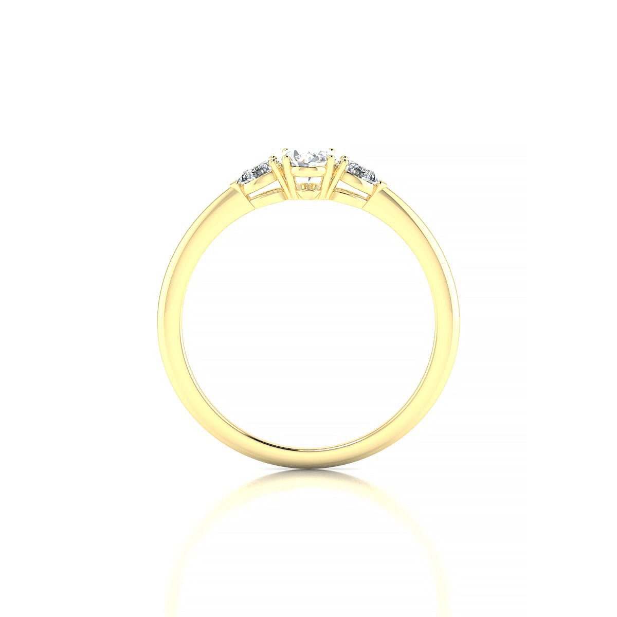 Water | 18k Yellow Gold 6 x 4 mm Oval Diamond Ring