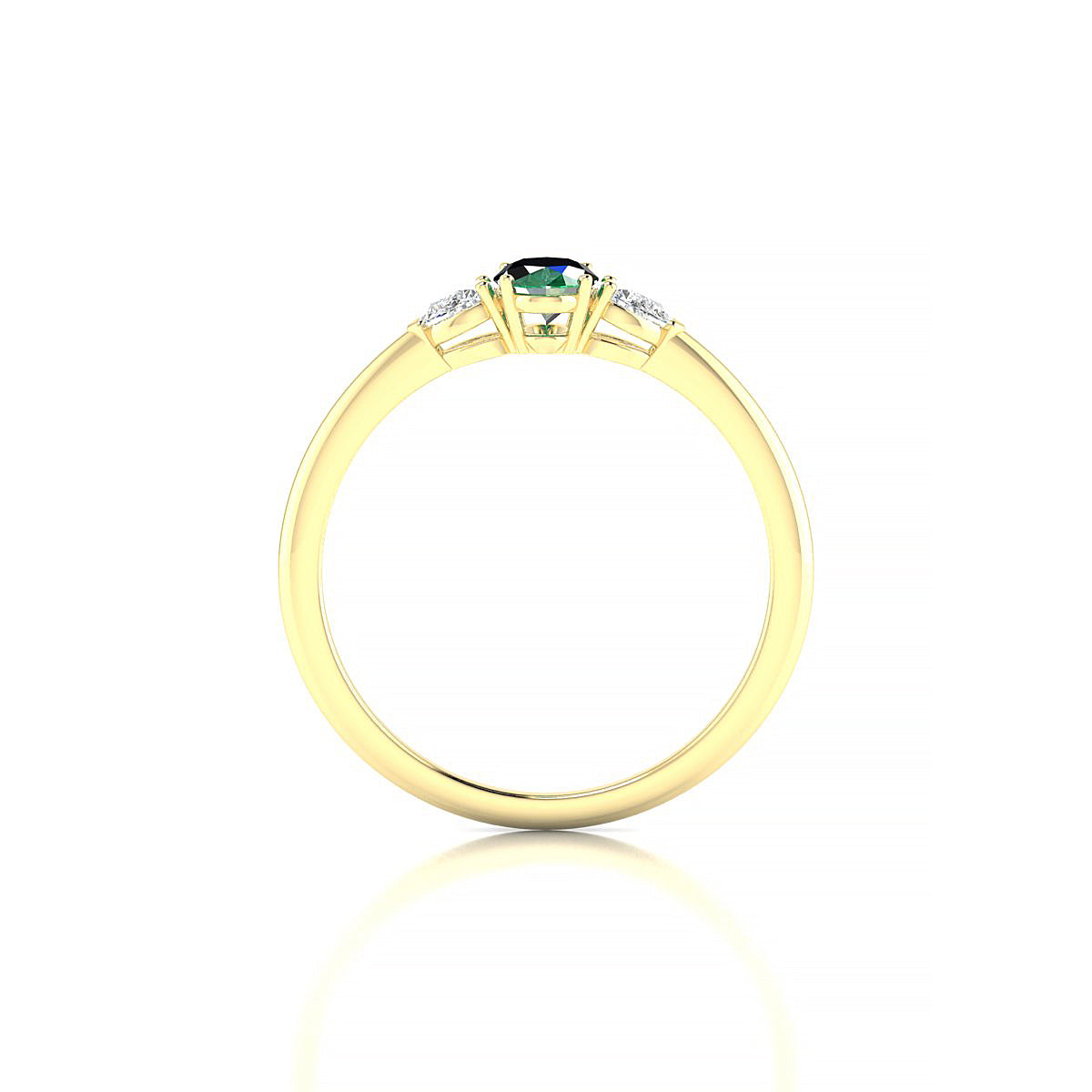 Water | 18k Yellow Gold 6 x 4 mm Oval Emerald Ring