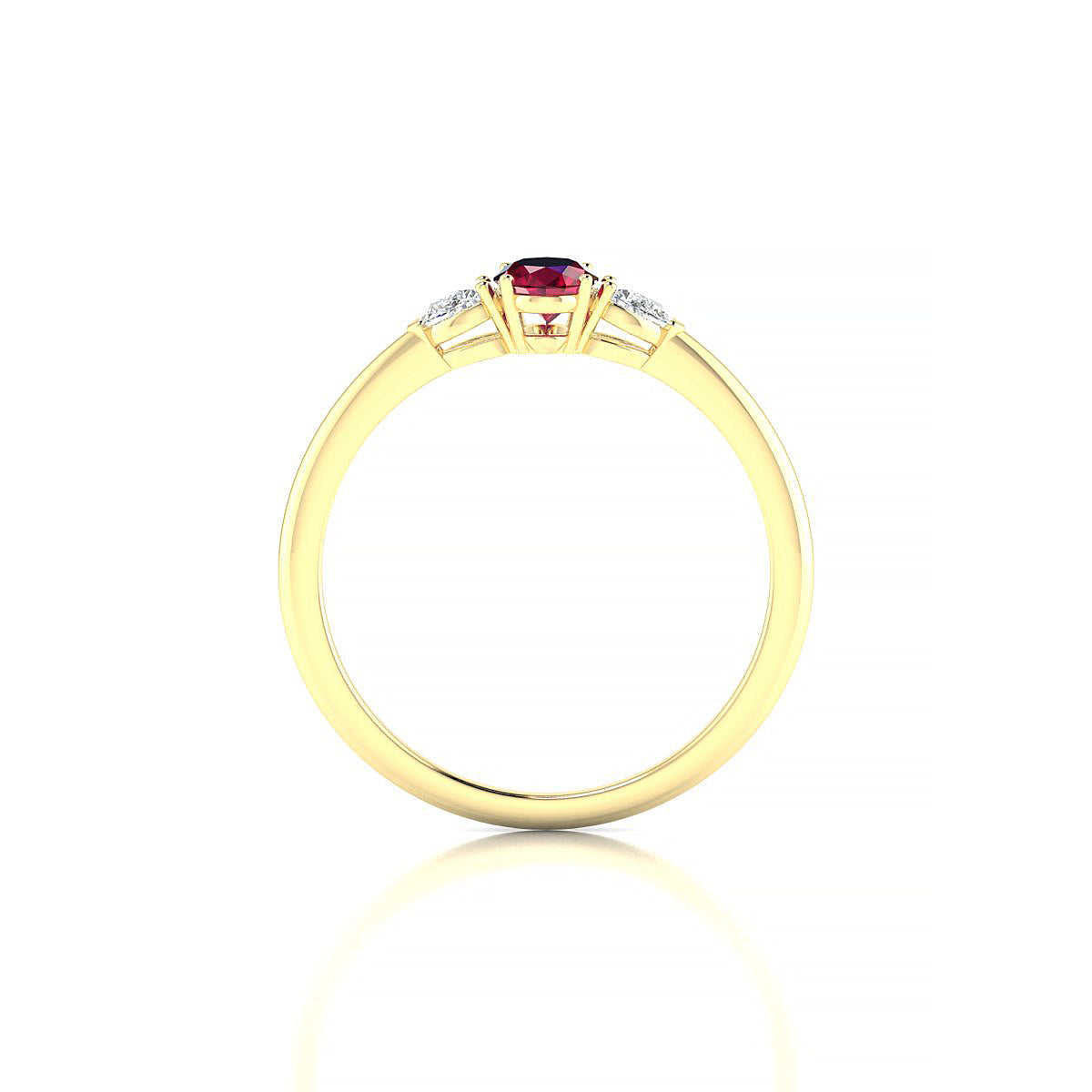 Water | 18k Yellow Gold 6 x 4 mm Oval Ruby Ring