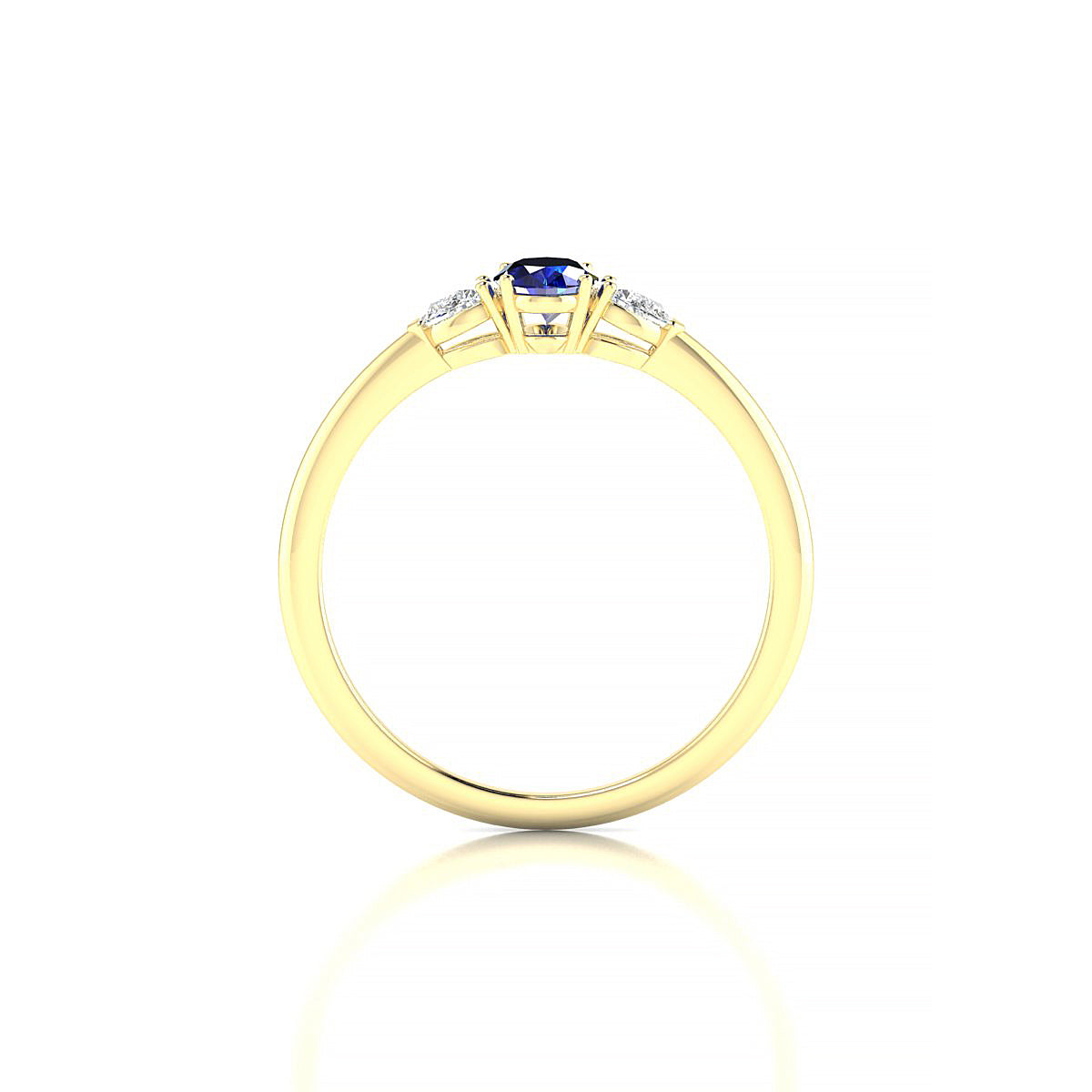 Water | 18k Yellow Gold 6 x 4 mm Oval Sapphire Ring
