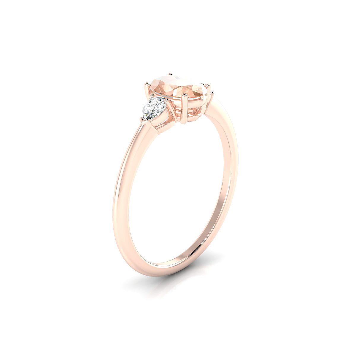 Water | 18k Rose Gold 7 x 5 mm Oval Morganite Ring