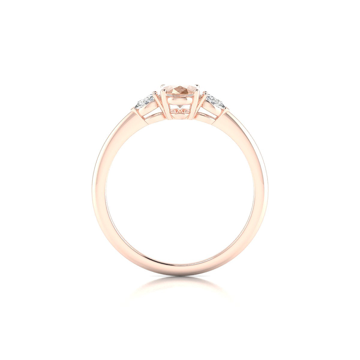 Water | 18k Rose Gold 7 x 5 mm Oval Morganite Ring