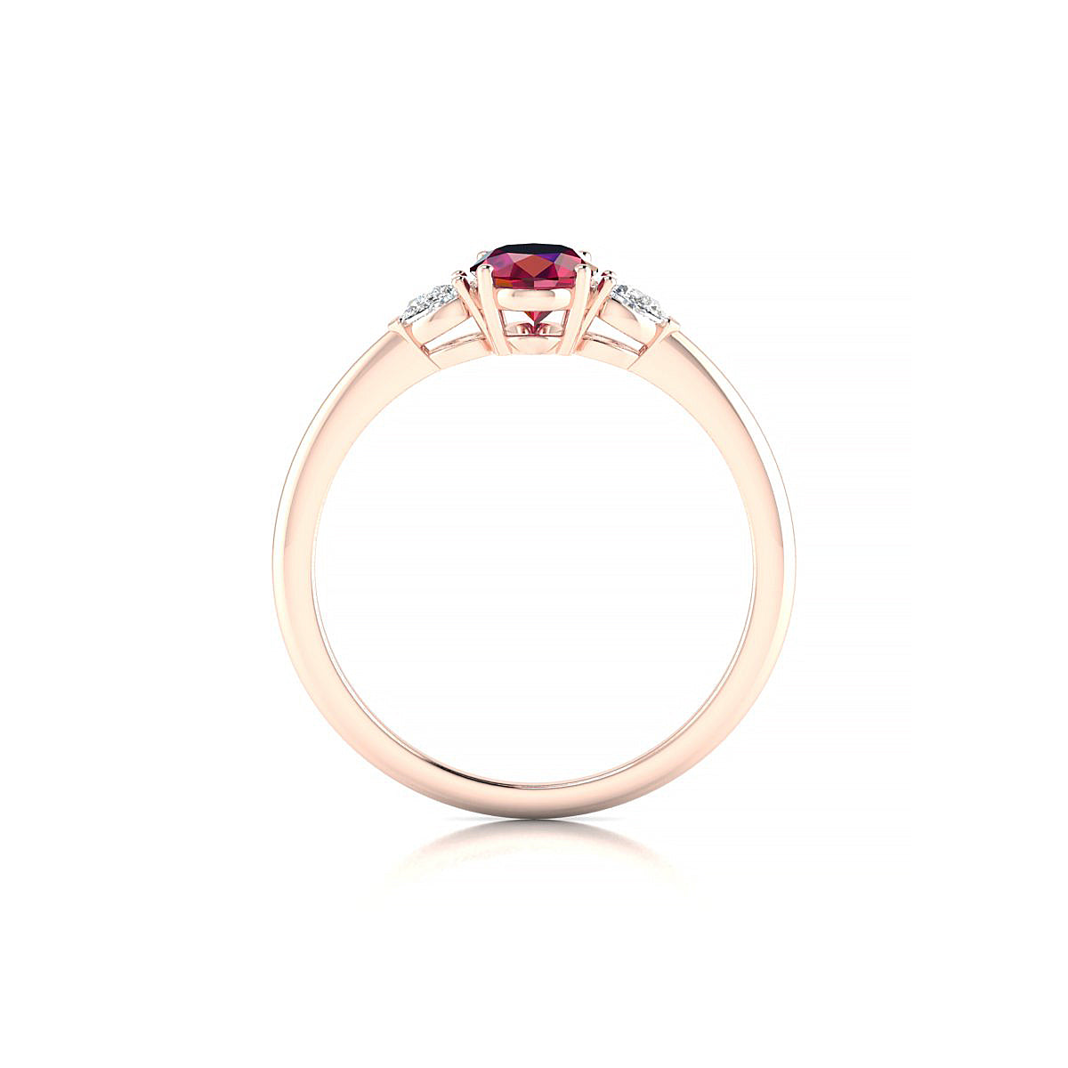 Water | 18k Rose Gold 7 x 5 mm Oval Ruby Ring