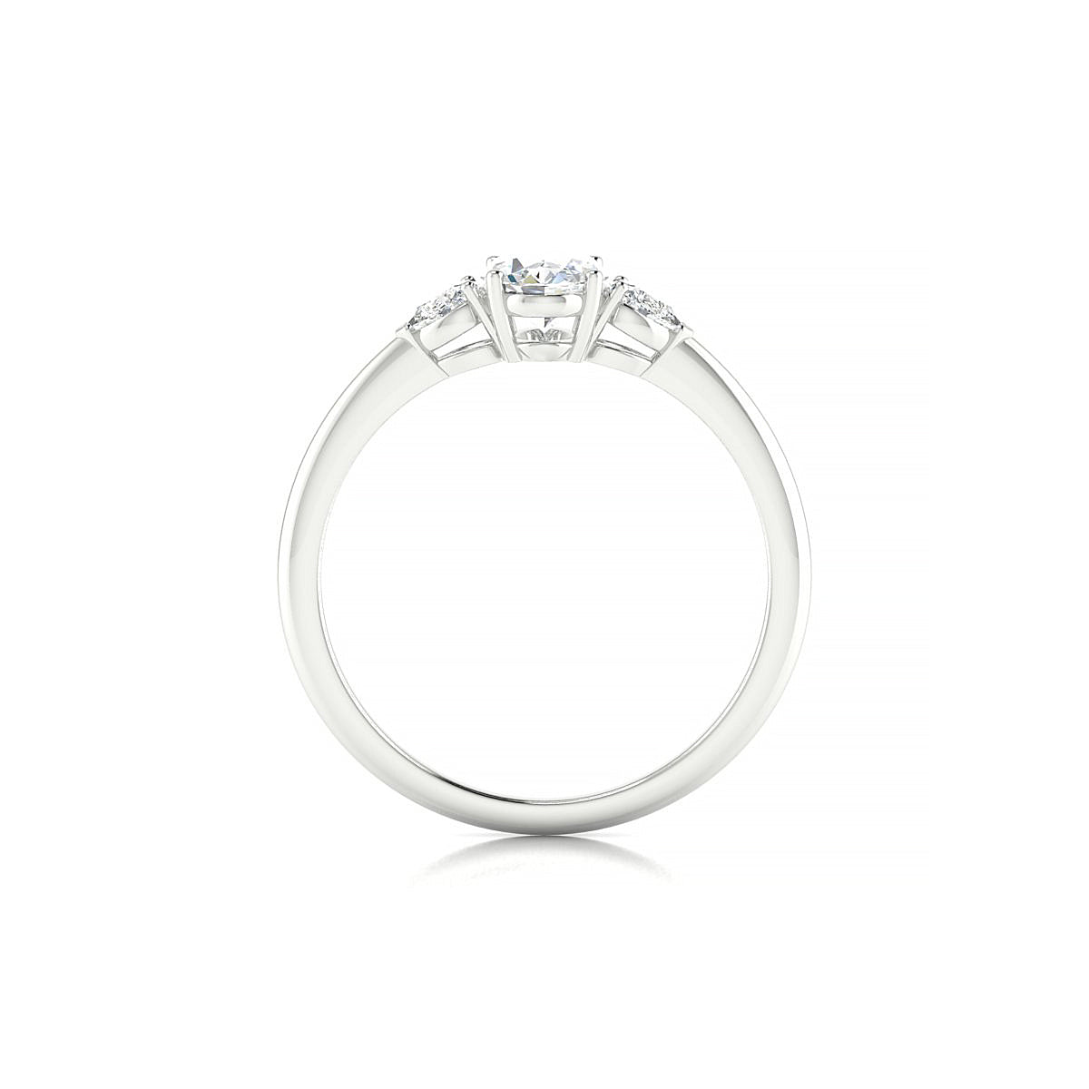 Water | 18k White Gold 7 x 5 mm Oval Diamond Ring