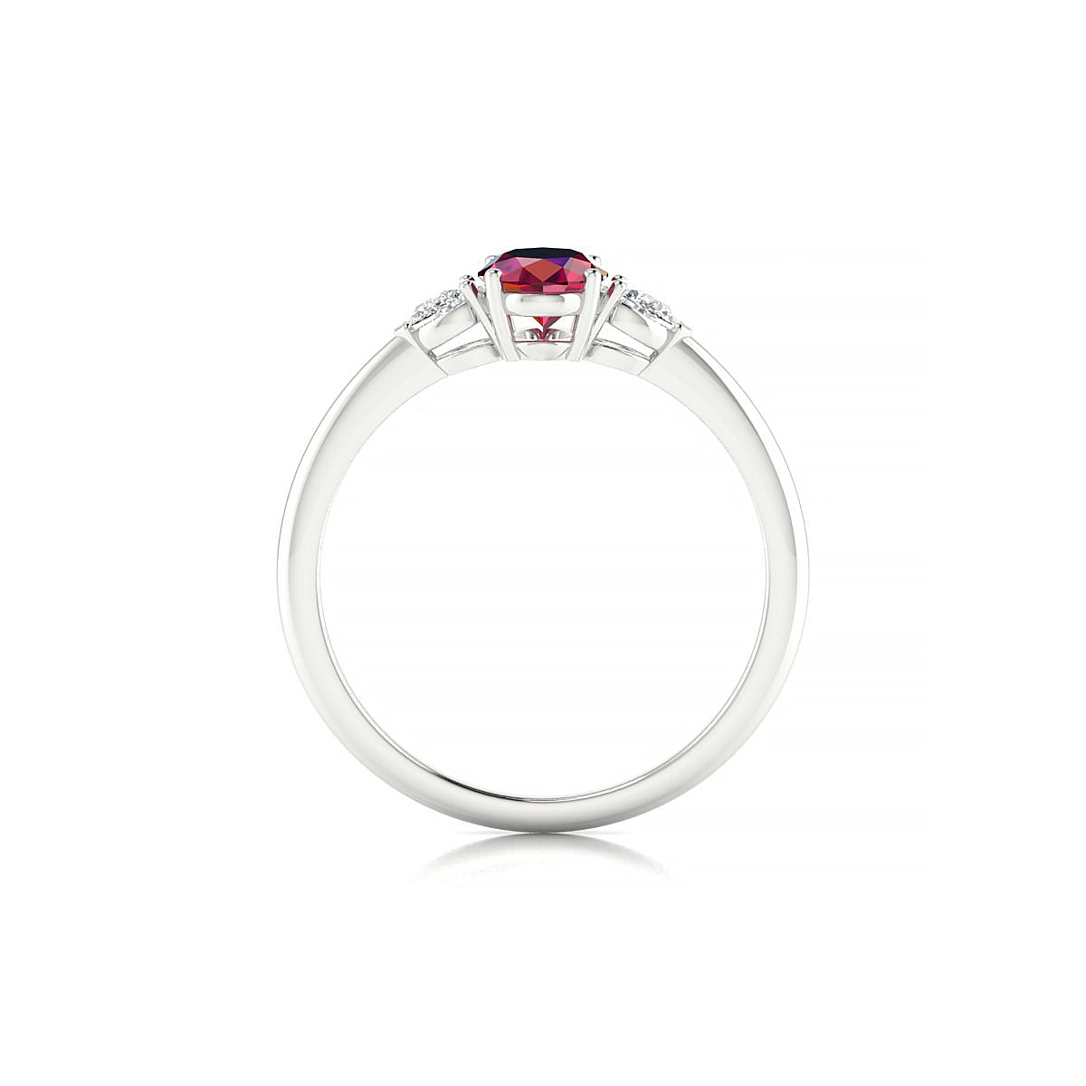 Water | 18k White Gold 7 x 5 mm Oval Ruby Ring