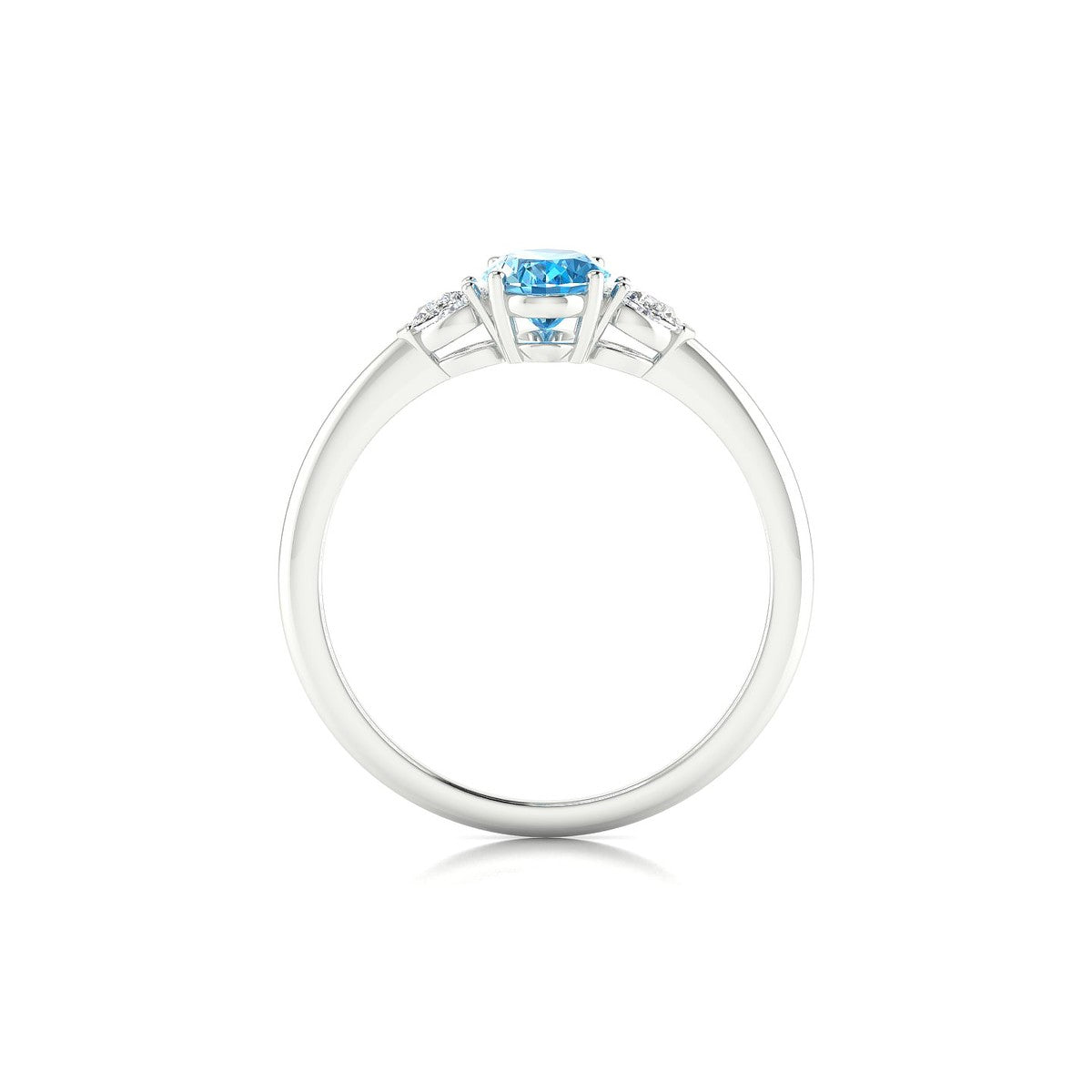 Water | 18k White Gold 7 x 5 mm Oval Topaz Ring