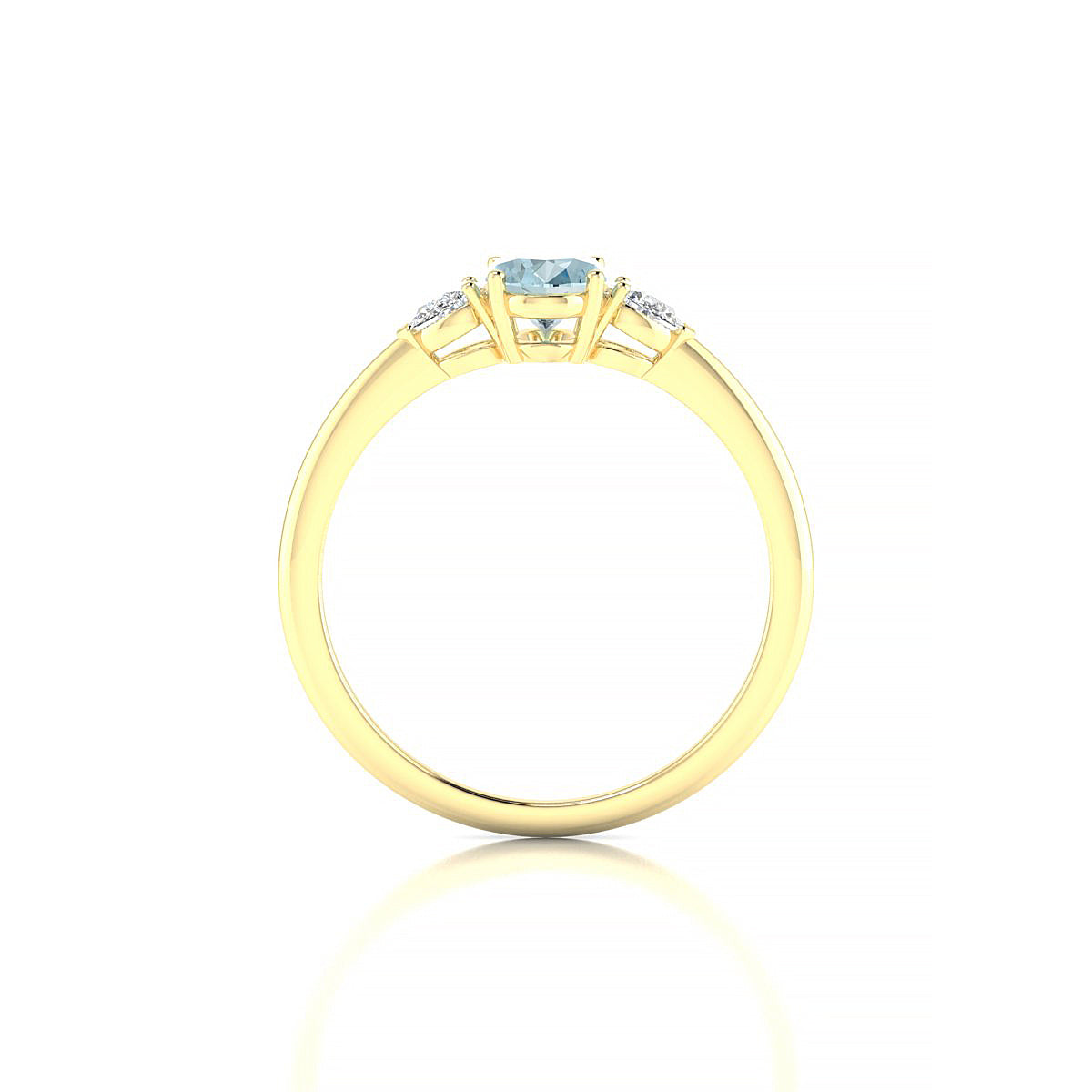 Water | 18k Yellow Gold 7 x 5 mm Oval Aquamarine Ring