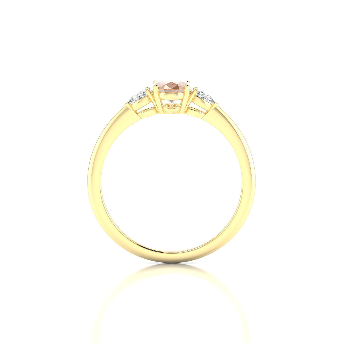 Water | 18k Yellow Gold 7 x 5 mm Oval Morganite Ring