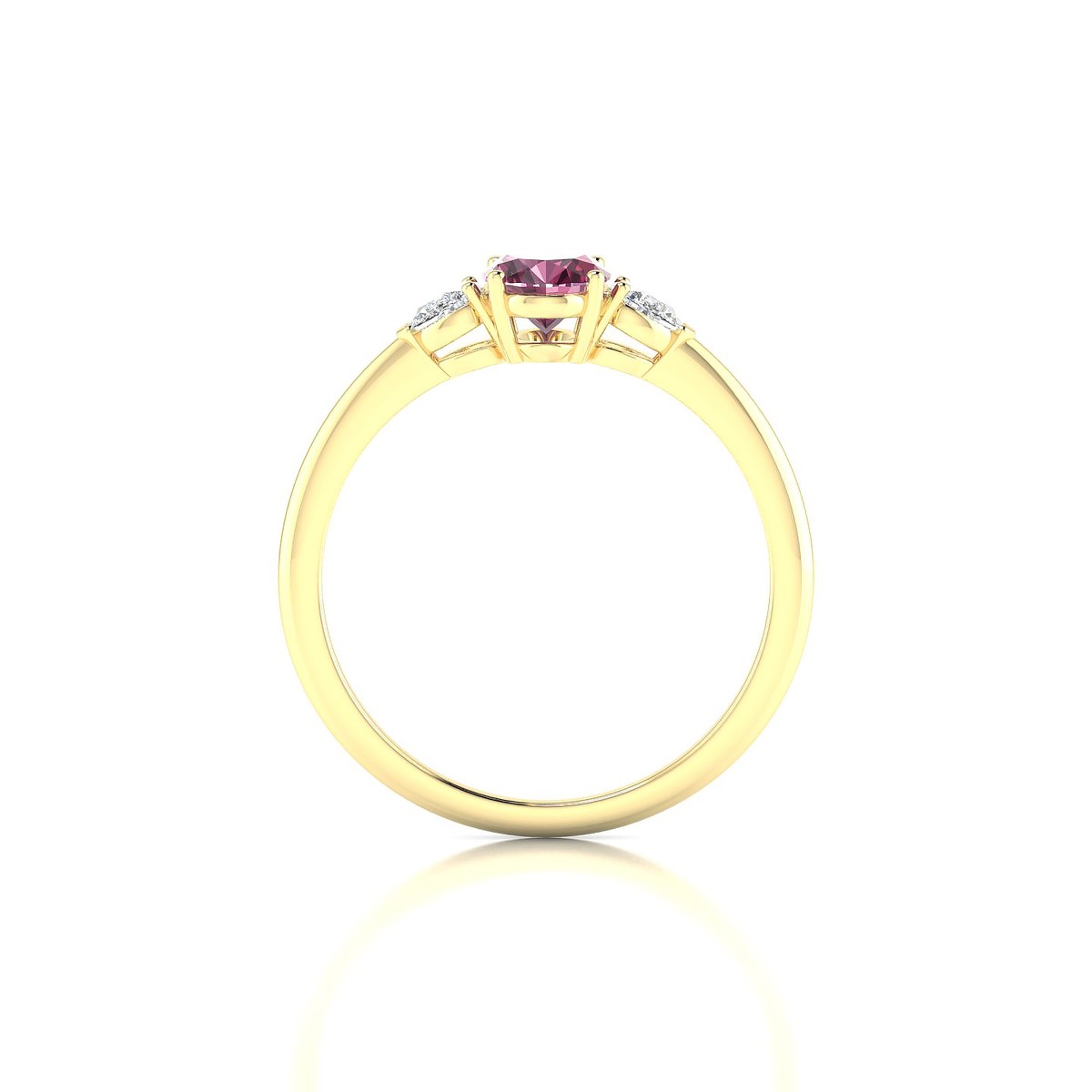 Water | 18k Yellow Gold 7 x 5 mm Oval Rhodolite Ring