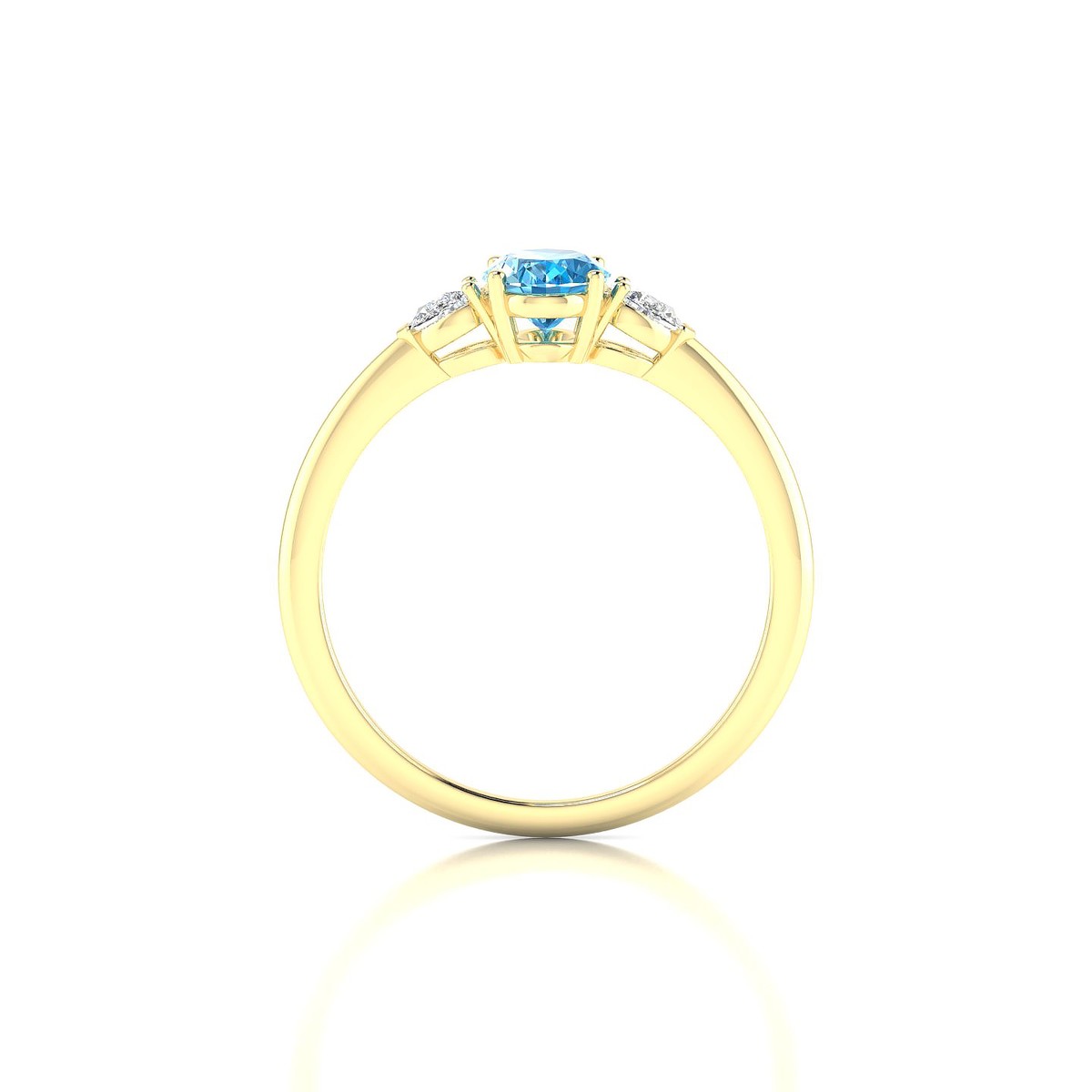 Water | 18k Yellow Gold 7 x 5 mm Oval Topaz Ring
