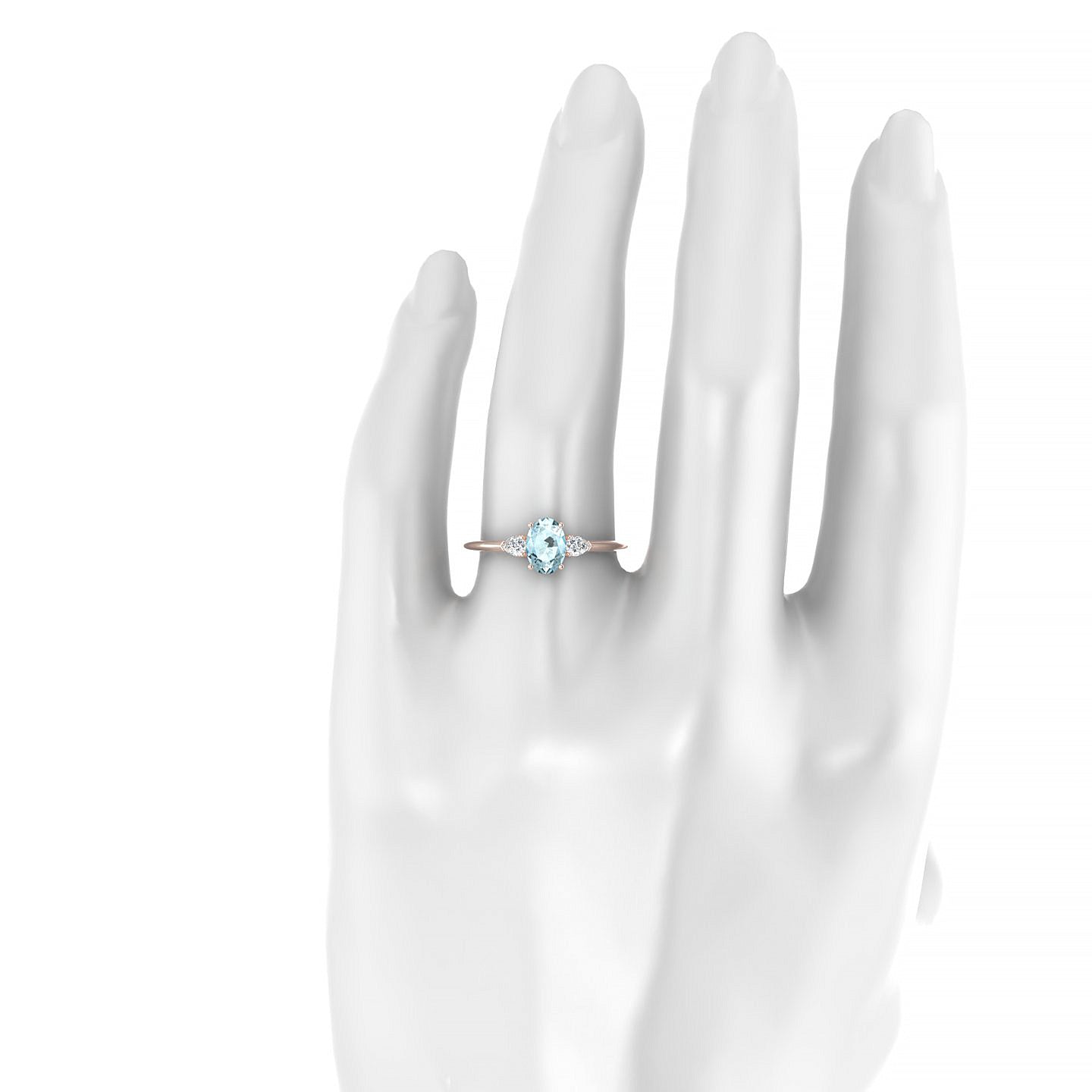 Water | 18k Rose Gold 7 x 5 mm Oval Aquamarine Ring