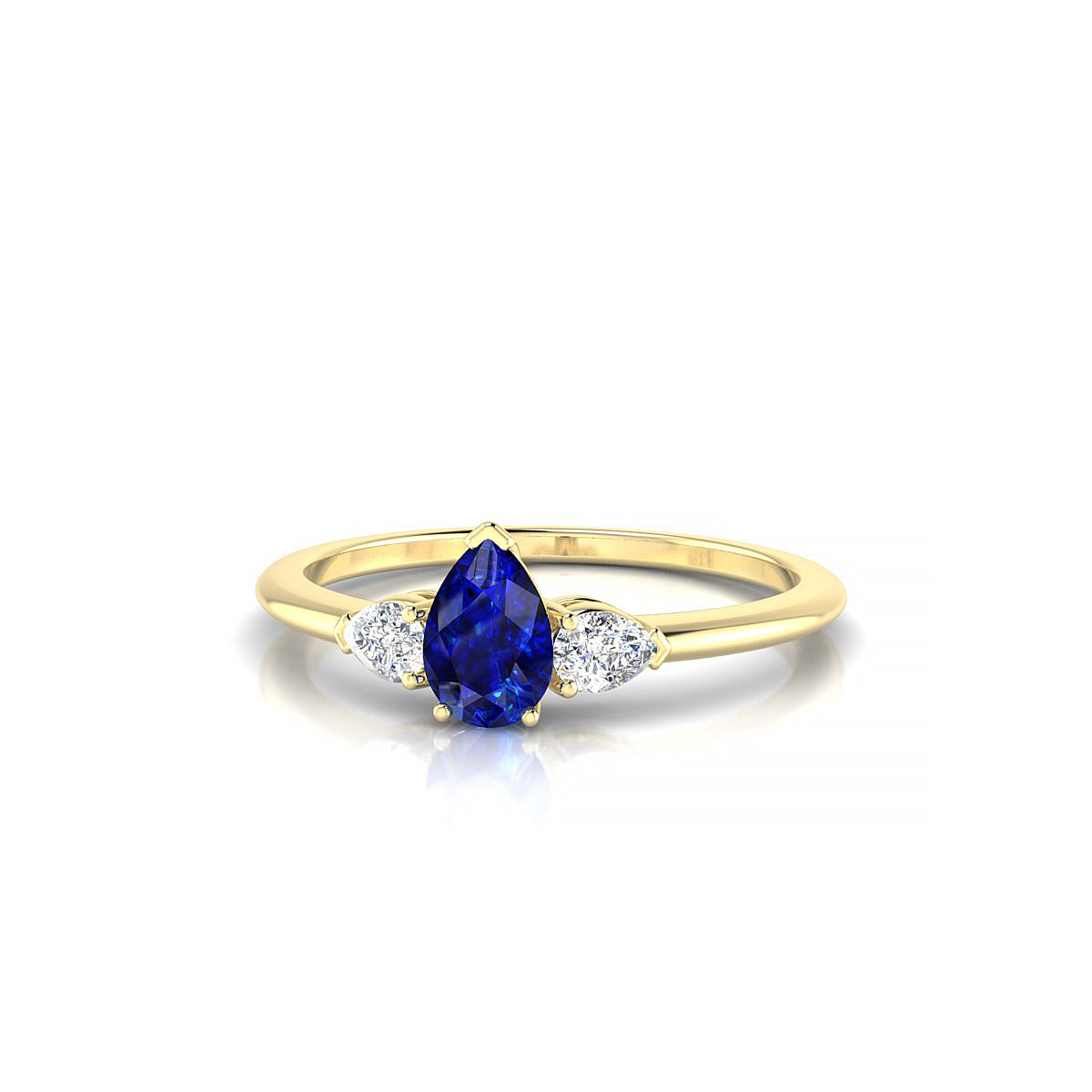 Water | 18k Yellow Gold 6 x 4 mm Pear Sapphire Ring