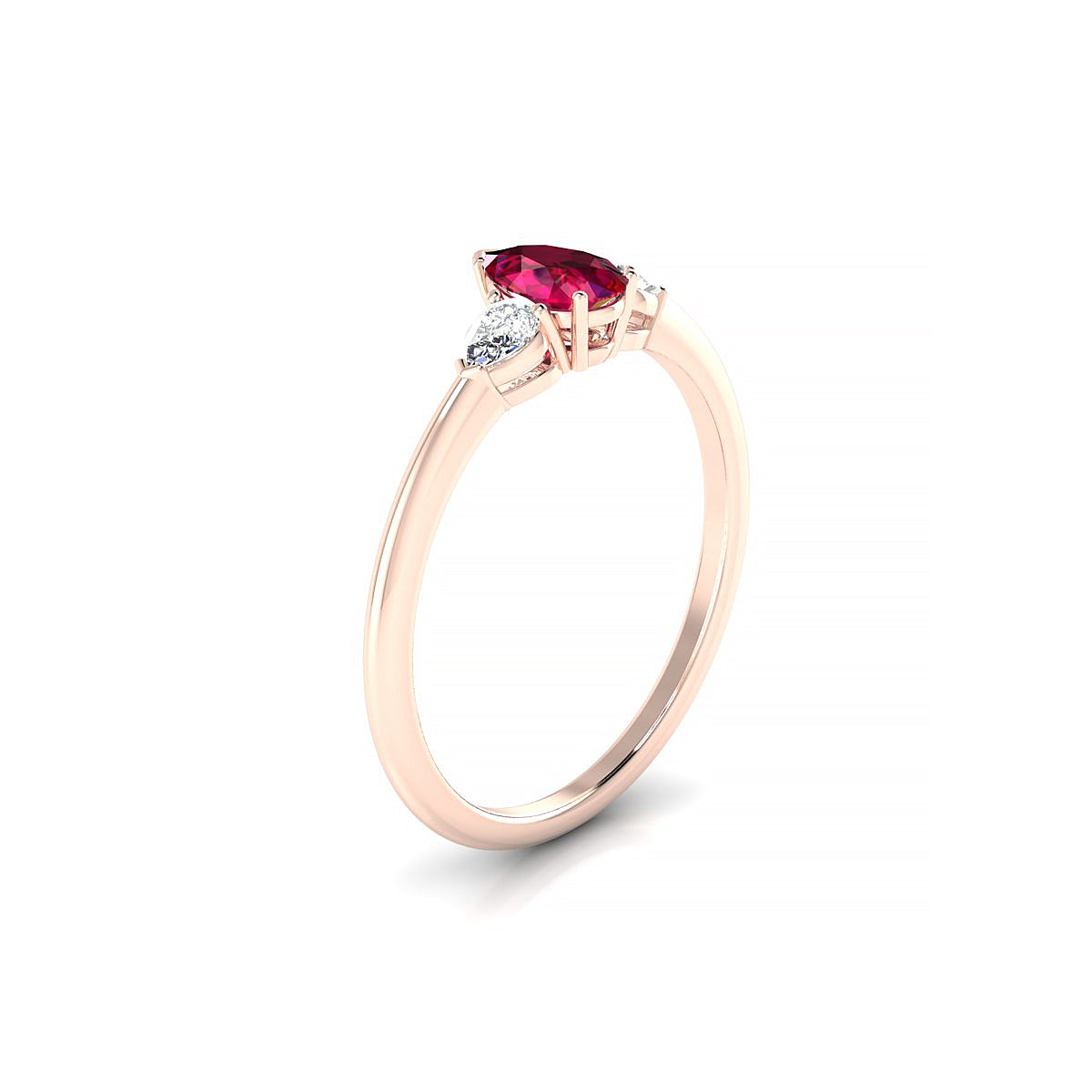 Water | 18k Rose Gold 6 x 4 mm Pear Ruby Ring