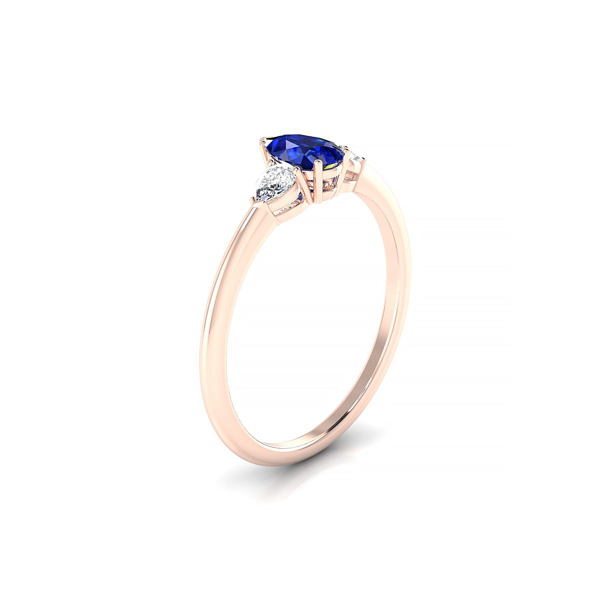 Water | 18k Rose Gold 6 x 4 mm Pear Sapphire Ring