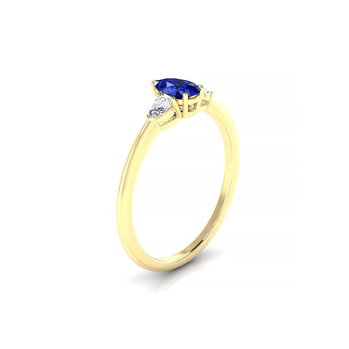 Water | 18k Yellow Gold 6 x 4 mm Pear Sapphire Ring