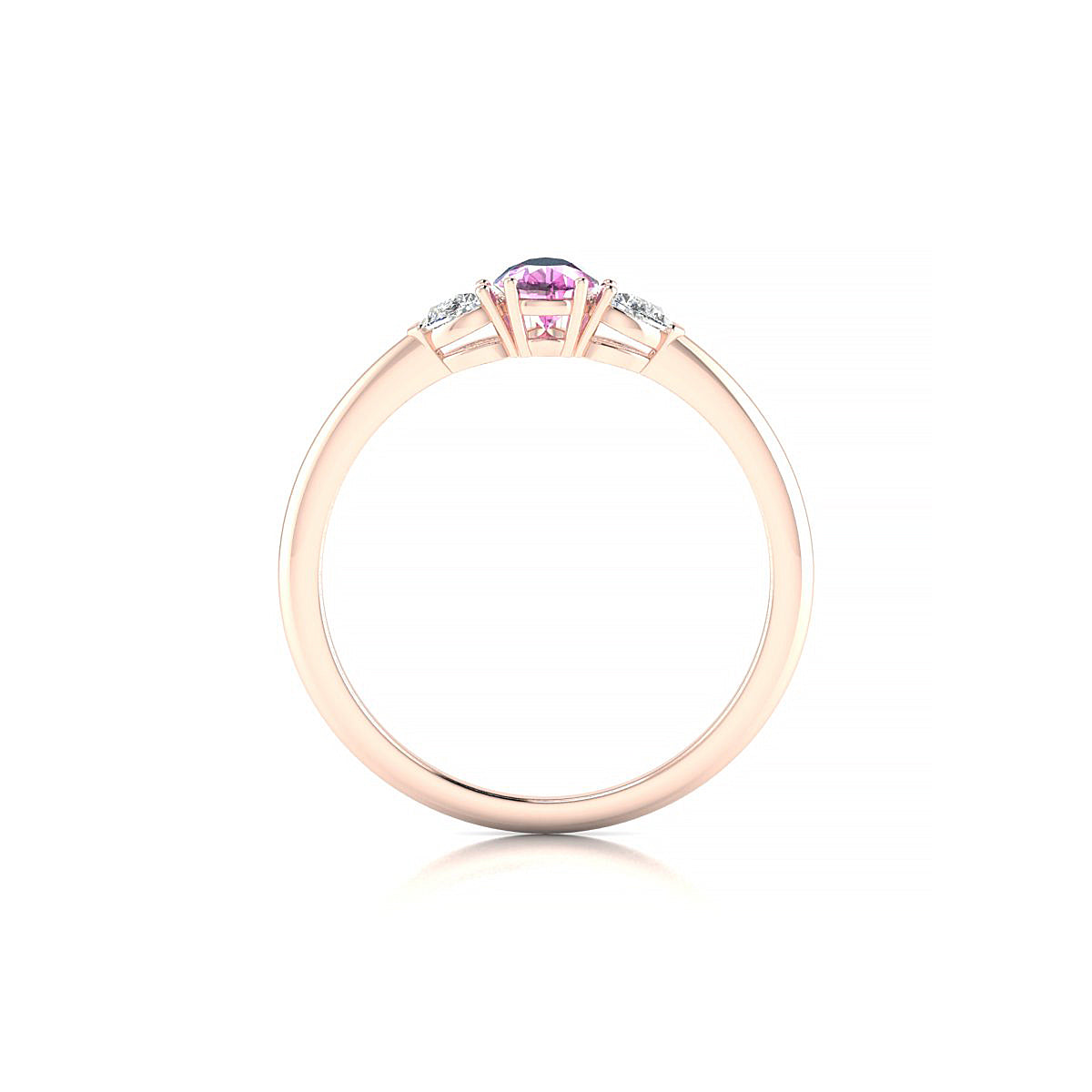 Water | 18k Rose Gold 6 x 4 mm Pear Pink Sapphire Ring