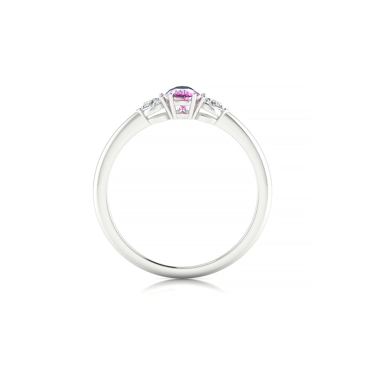 Water | 18k White Gold 6 x 4 mm Pear Pink Sapphire Ring
