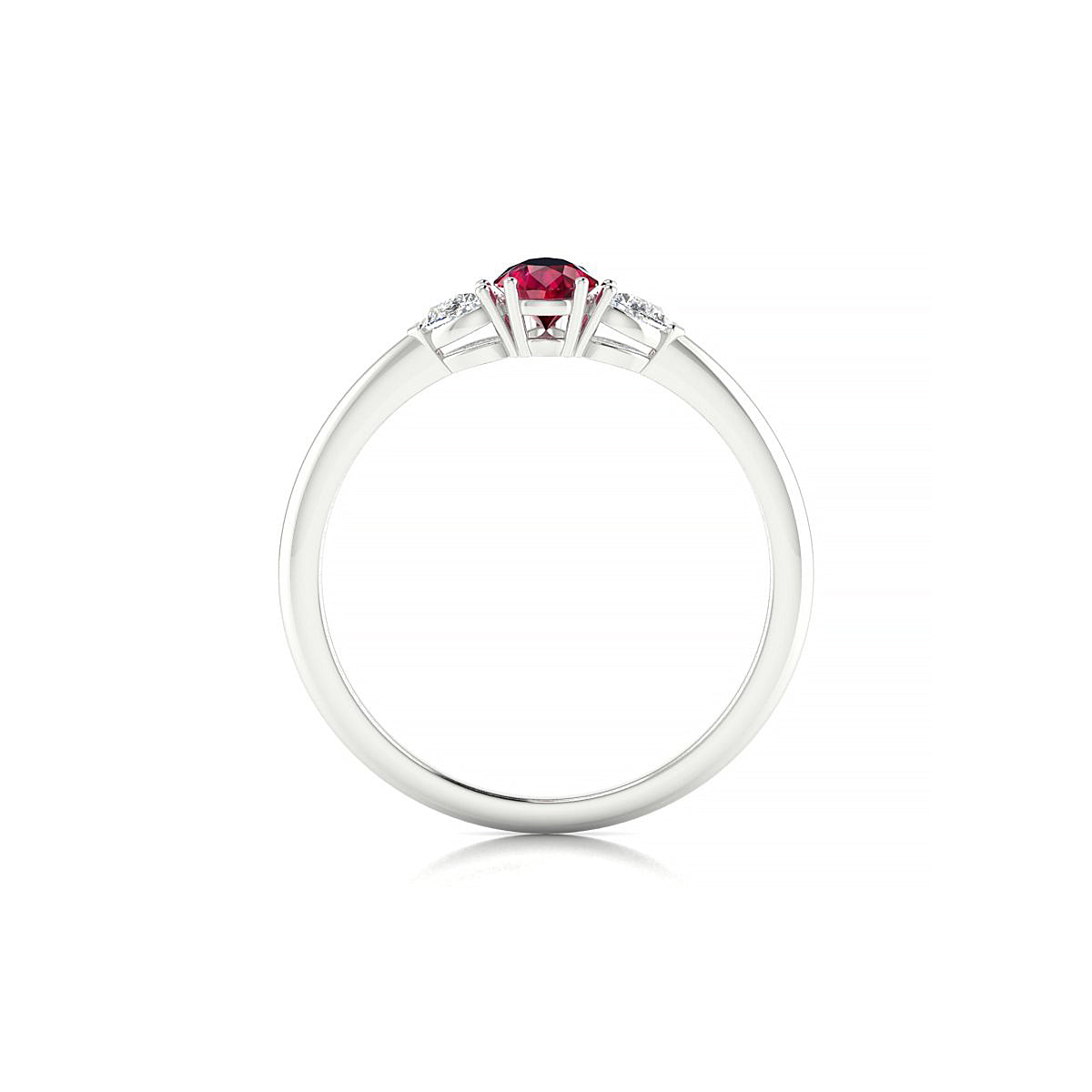 Water | 18k White Gold 6 x 4 mm Pear Ruby Ring