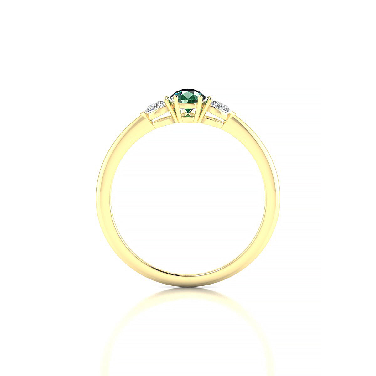 Water | 18k Yellow Gold 6 x 4 mm Pear Emerald Ring