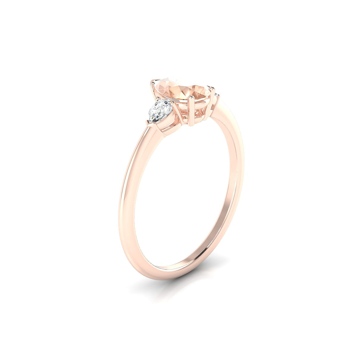 Water | 18k Rose Gold 7 x 5 mm Pear Morganite Ring