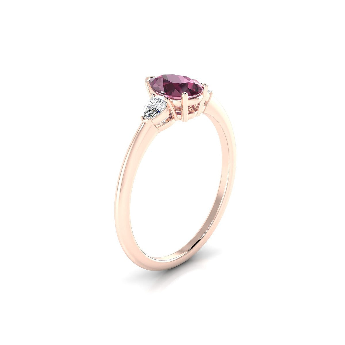 Water | 18k Rose Gold 7 x 5 mm Pear Rhodolite Ring