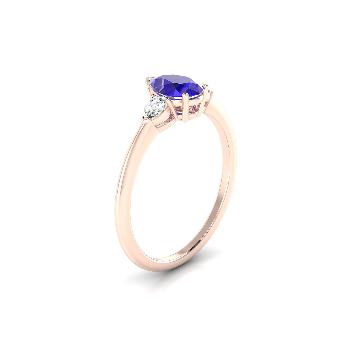Water | 18k Rose Gold 7 x 5 mm Pear Tanzanite Ring